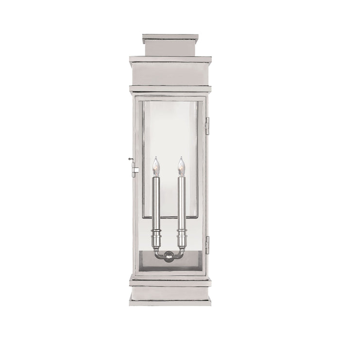 Linear Outdoor Wall Light in Polished Nickel (Large).