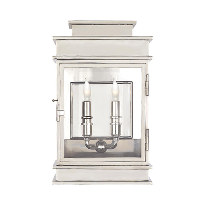 Linear Outdoor Wall Light in Polished Nickel (Short).