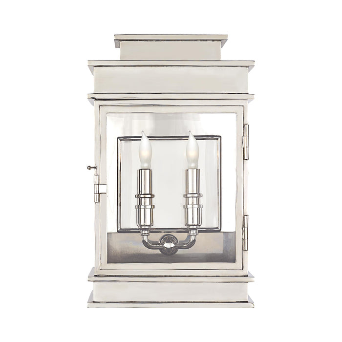 Linear Outdoor Wall Light in Polished Nickel (Short).