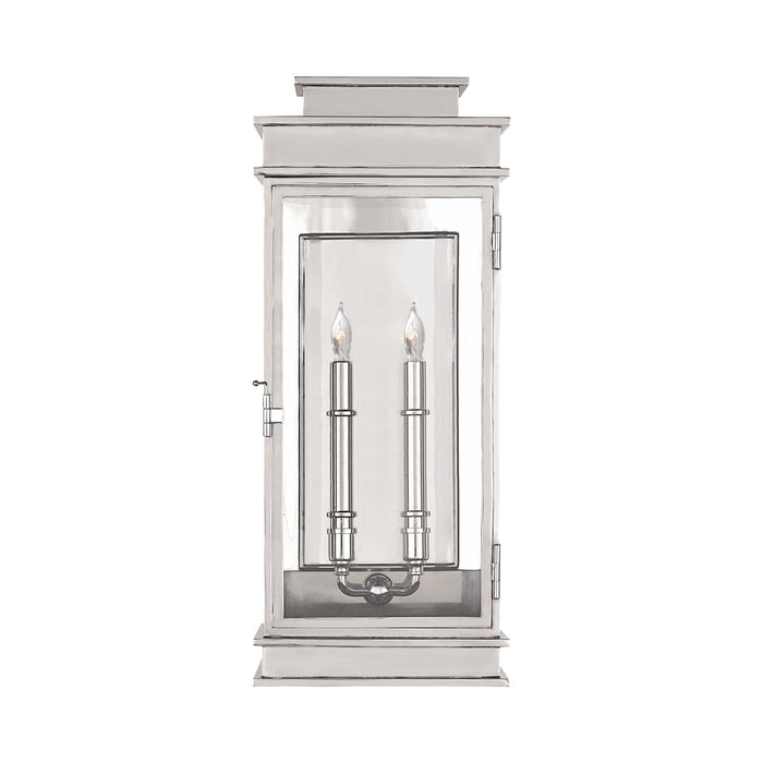 Linear Outdoor Wall Light in Polished Nickel (Tall).
