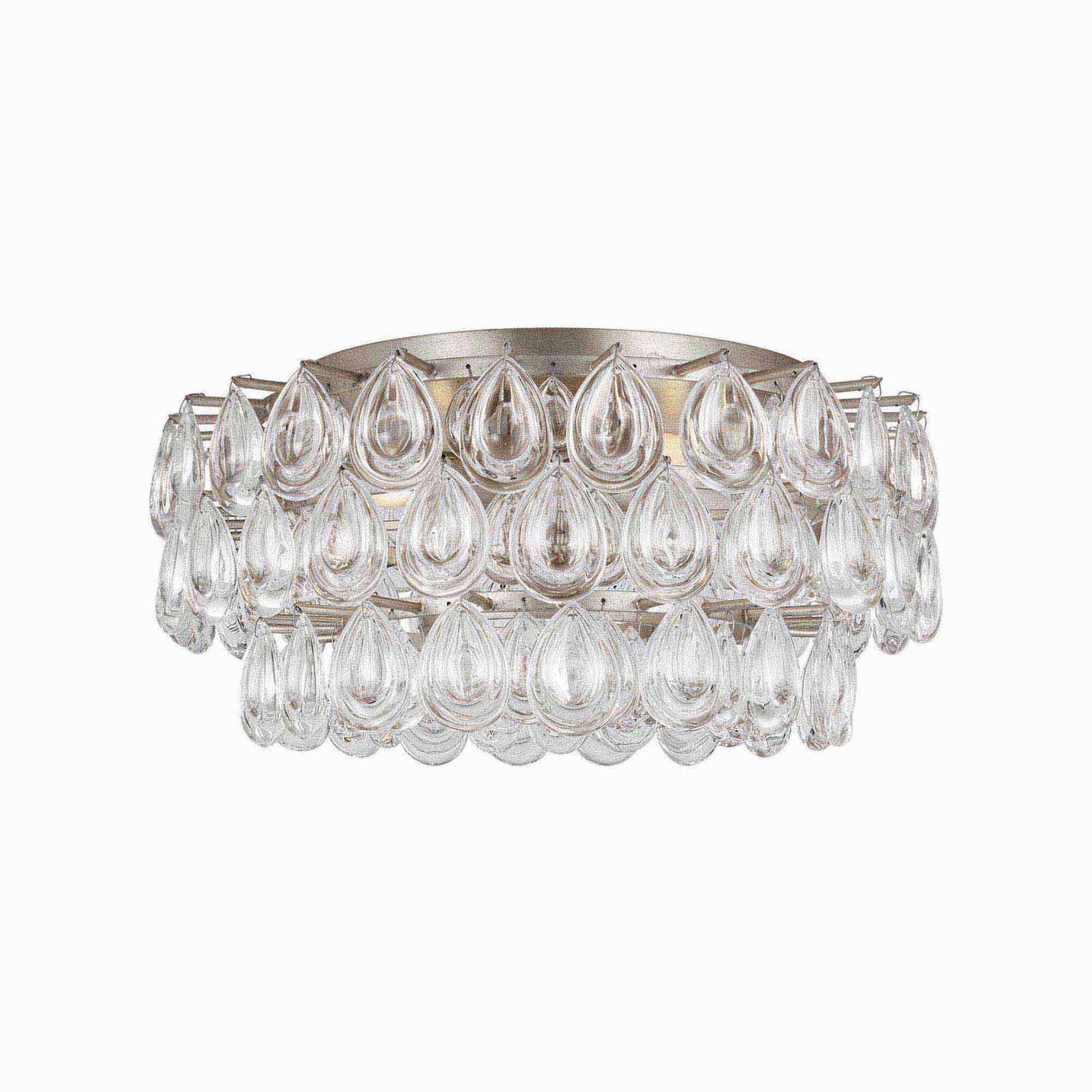 Liscia Flush Mount Ceiling Light in Burnished Silver Leaf (Medium).