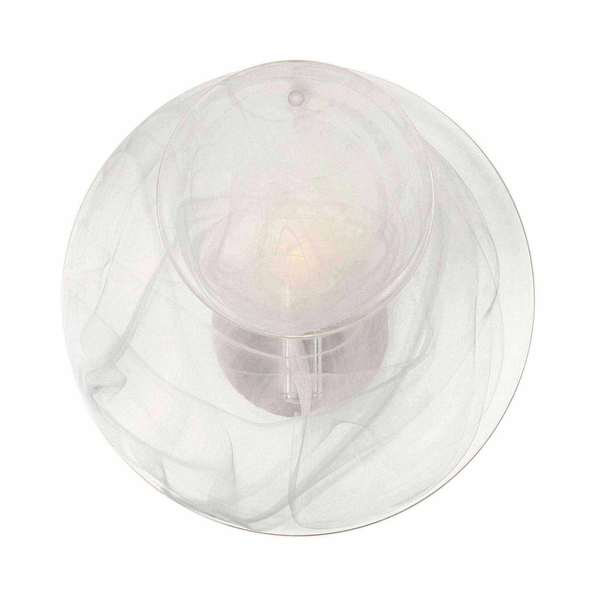 Loire Wall Light in Polished Nickel/White.