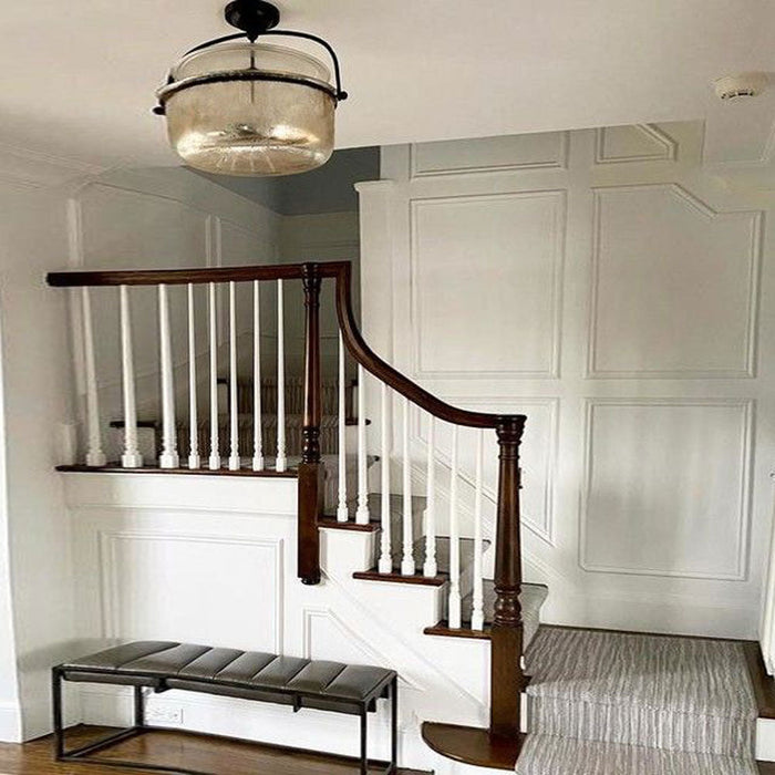Lorford Semi Flush Mount Ceiling Light in stairs.