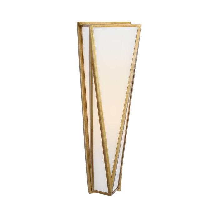 Lorino LED Wall Light in Hand-Rubbed Antique Brass/White Glass.
