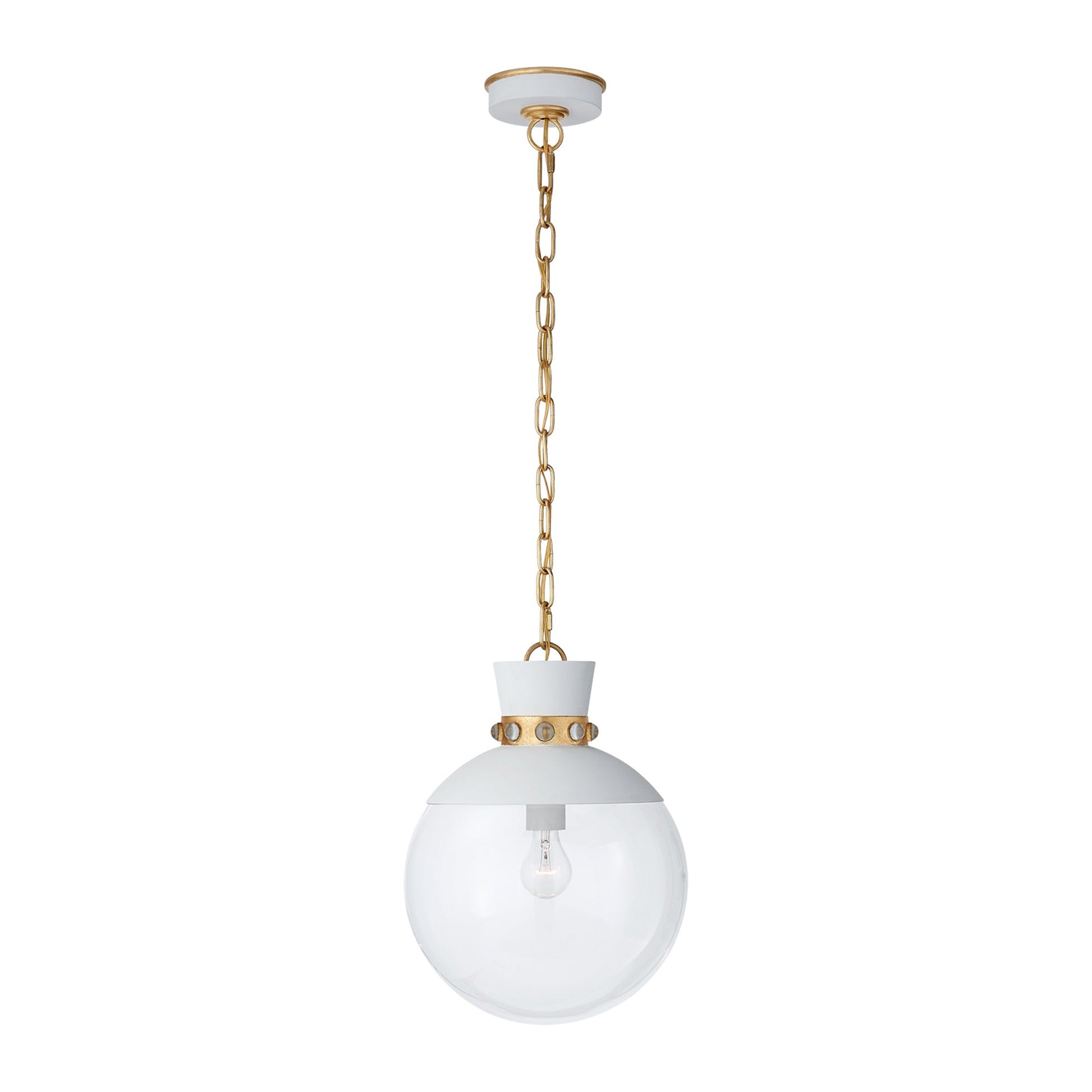 Lucia Pendant Light in White and Gild (Medium).