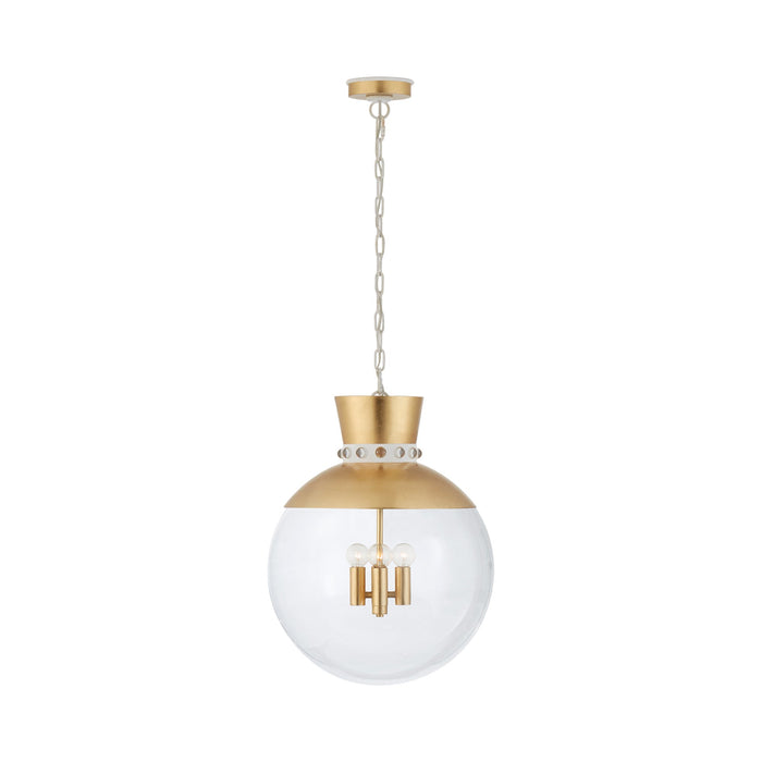 Lucia Pendant Light in Gild and White (Large).