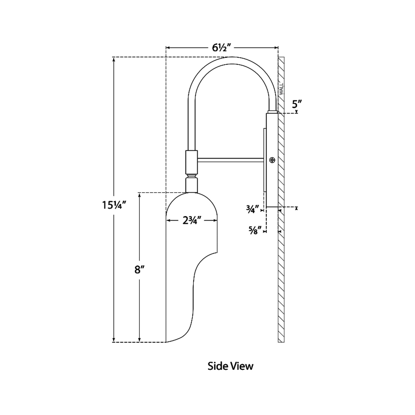 Lucien Wall Light - line drawing.