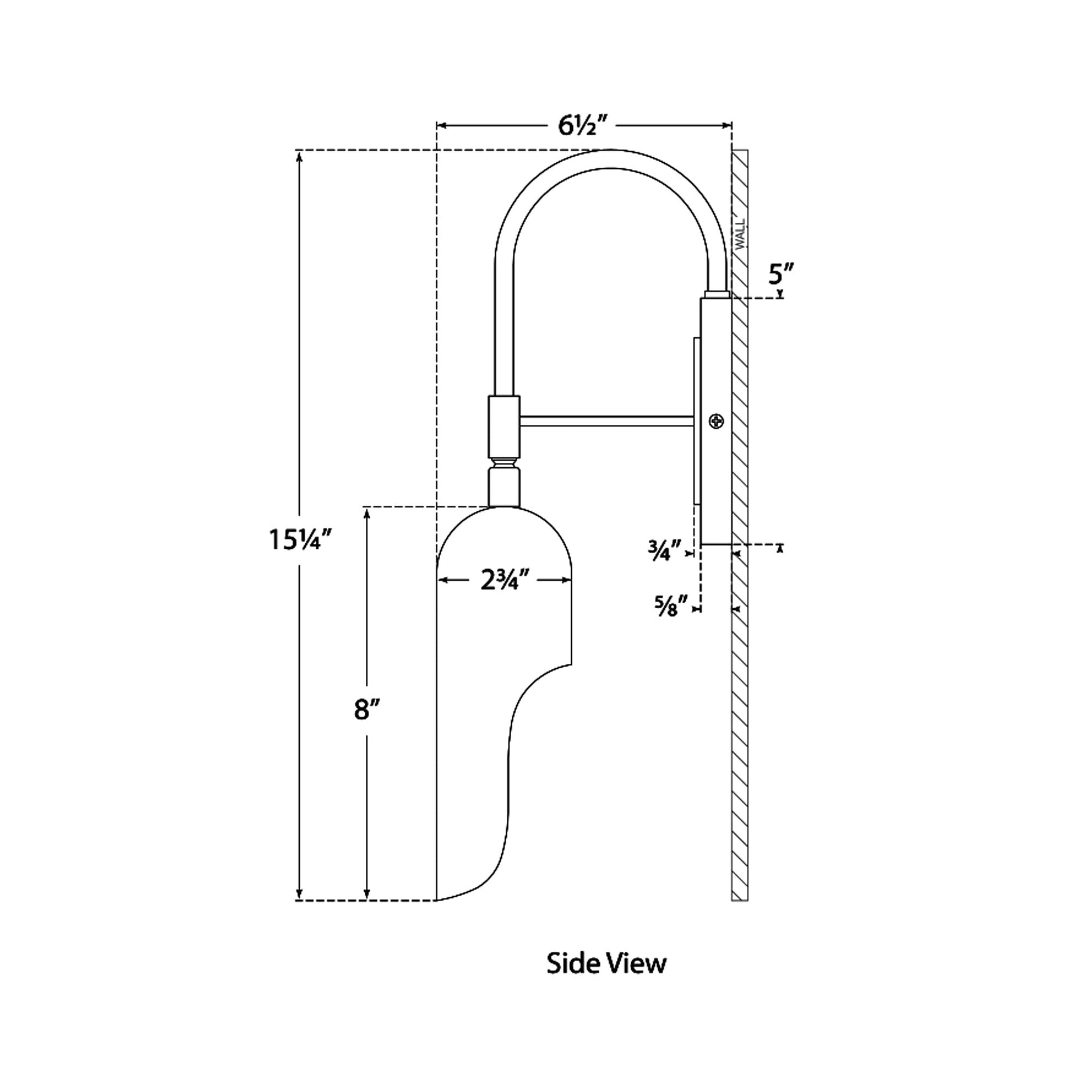 Lucien Wall Light - line drawing.