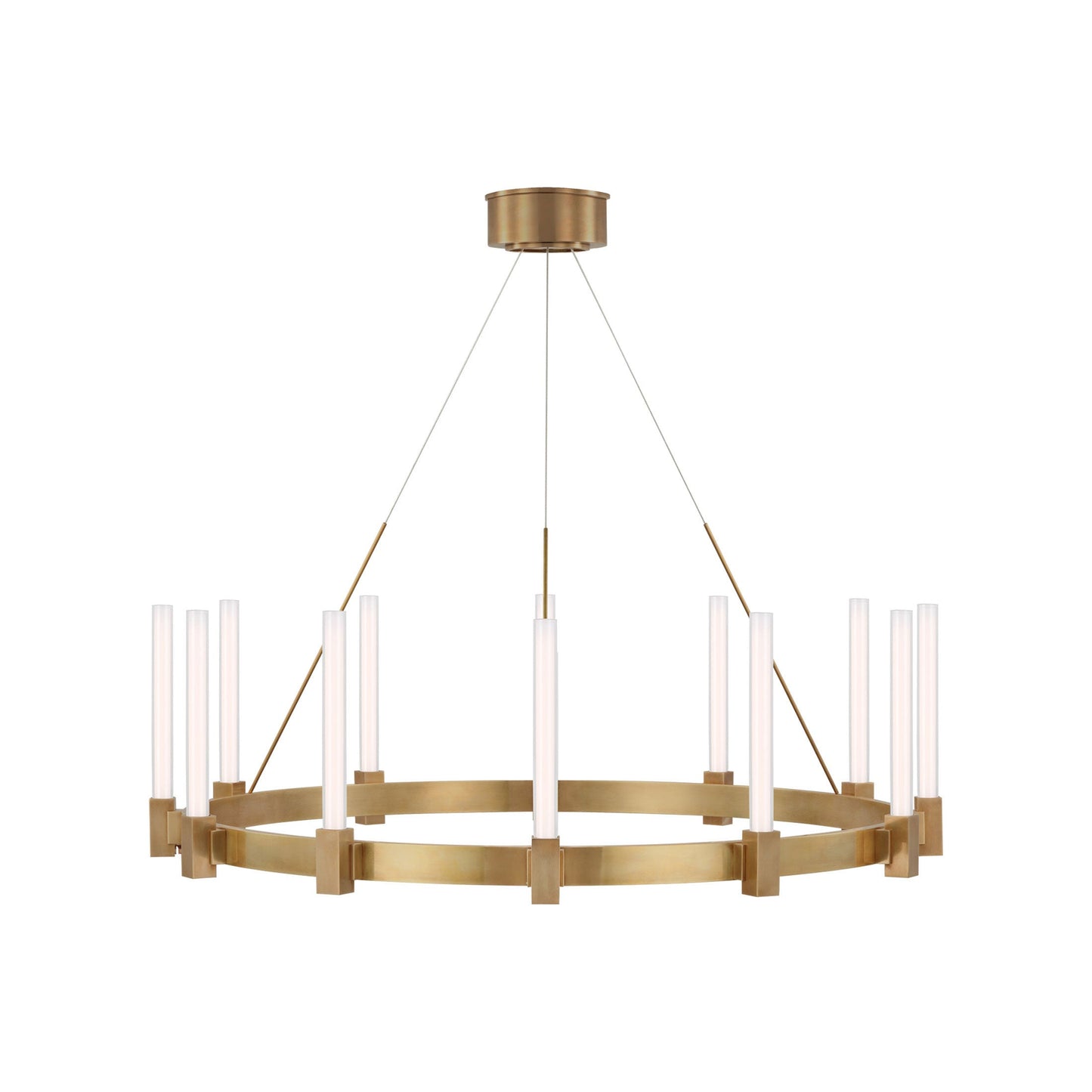 Mafra LED Chandelier in Hand-Rubbed Antique Brass (Large).