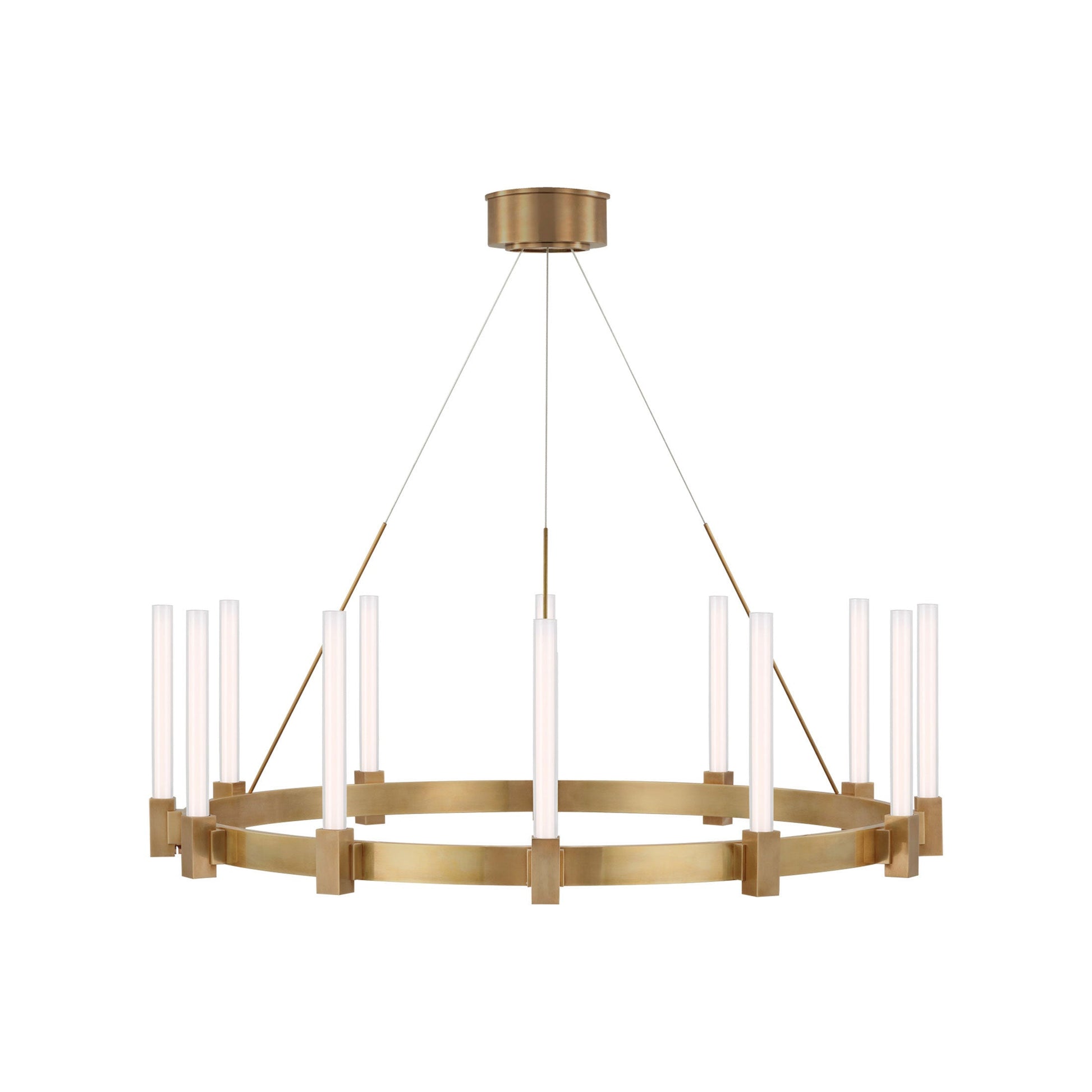 Mafra LED Chandelier in Hand-Rubbed Antique Brass (Large).
