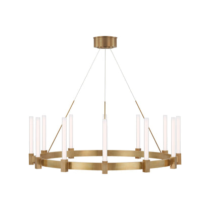 Mafra LED Chandelier in Hand-Rubbed Antique Brass (Large).