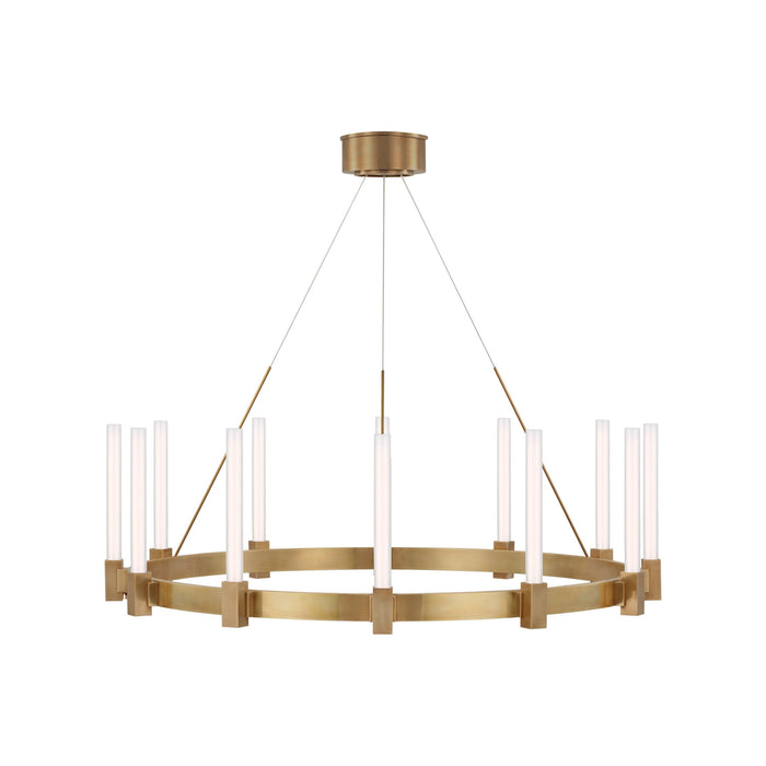 Mafra LED Chandelier in Hand-Rubbed Antique Brass (Large).