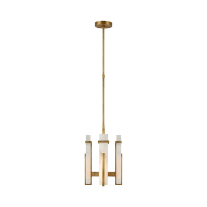 Malik LED Chandelier in Hand-Rubbed Antique Brass/Alabaster (Small).