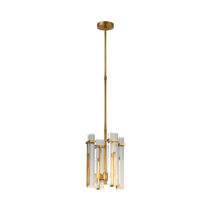 Malik LED Chandelier in Hand-Rubbed Antique Brass/Crystal (Small).