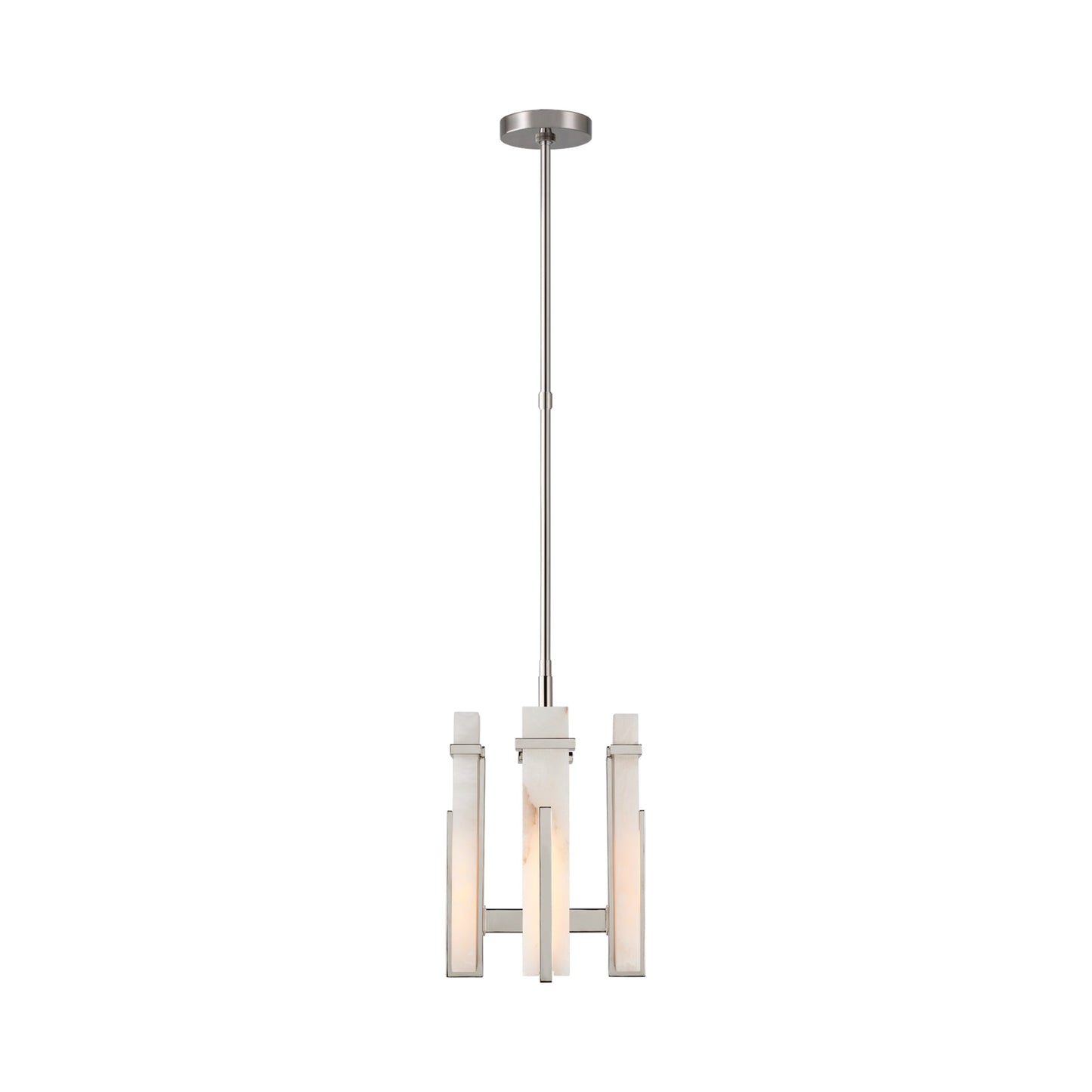 Malik LED Chandelier in Polished Nickel/Alabaster (Small).