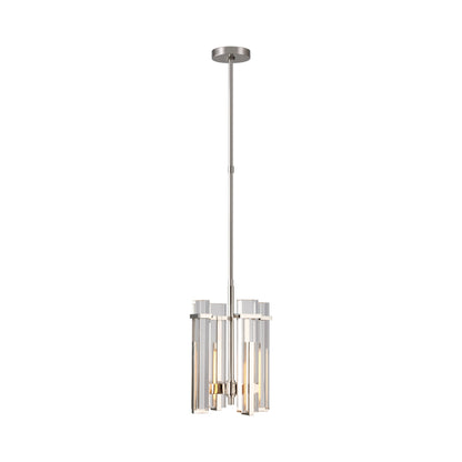 Malik LED Chandelier in Polished Nickel/Crystal (Small).