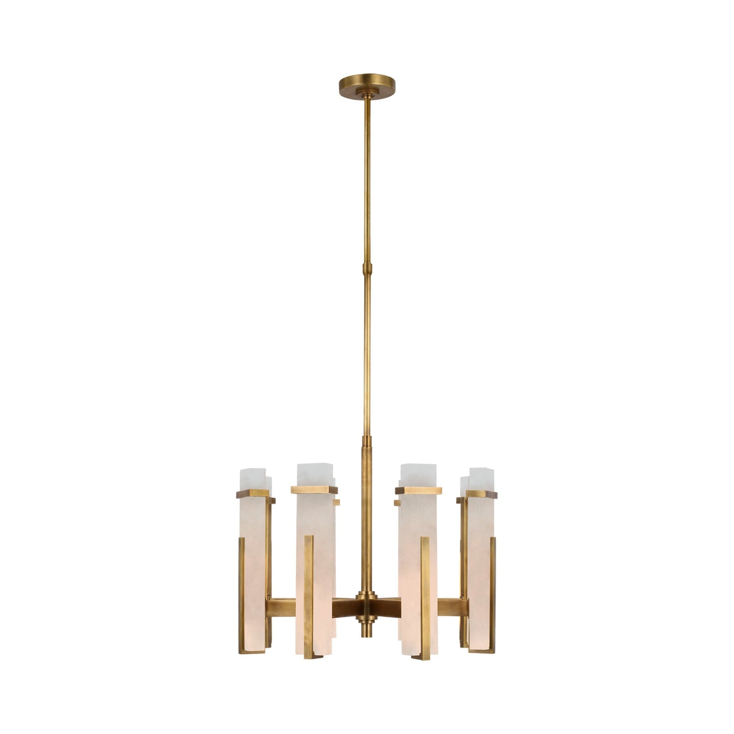 Malik LED Chandelier in Hand-Rubbed Antique Brass/Alabaster (Medium).