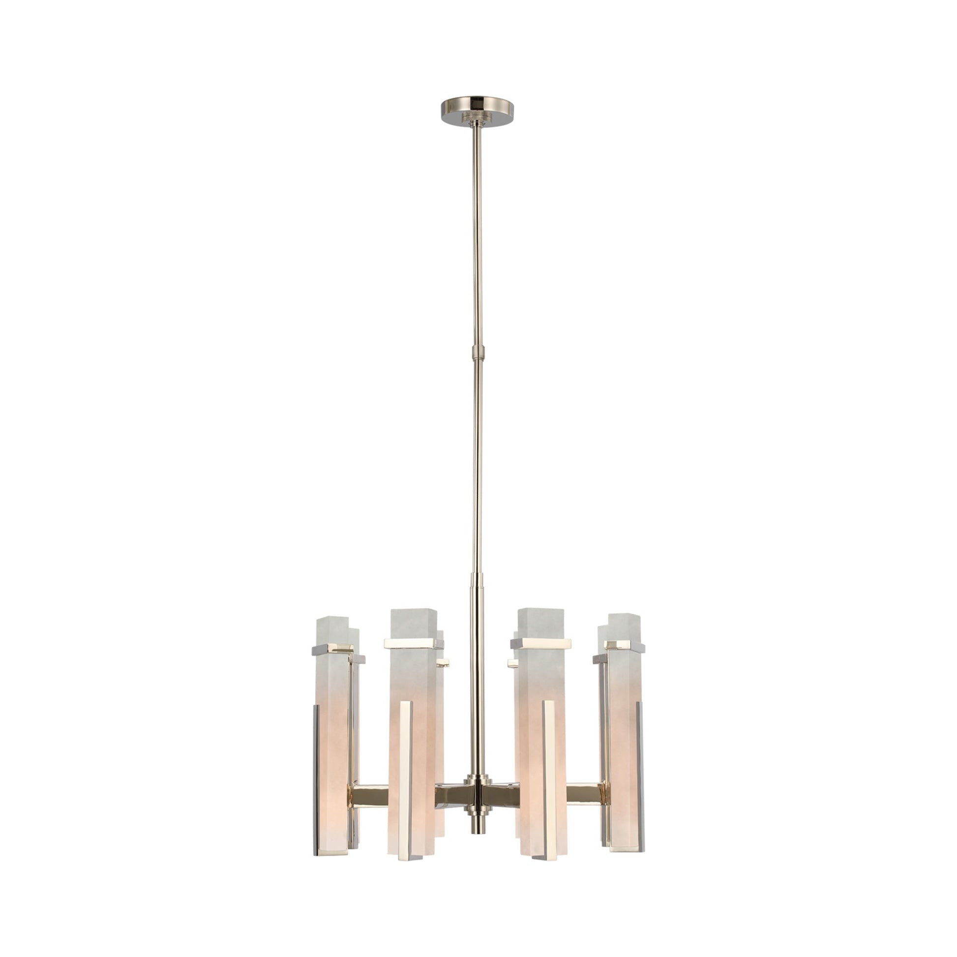 Malik LED Chandelier in Polished Nickel/Alabaster (Medium).