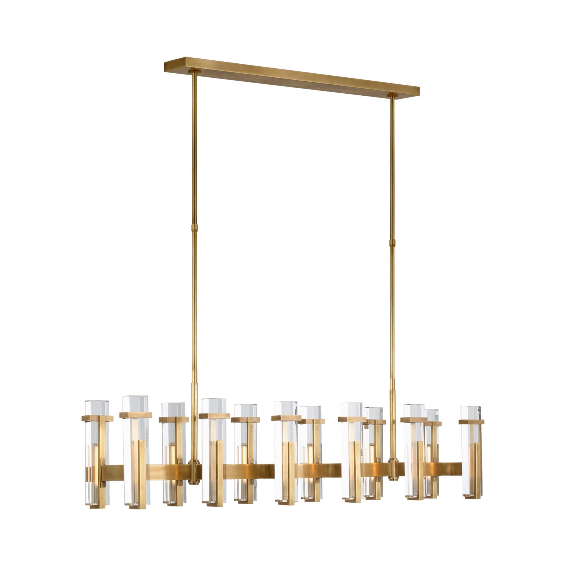 Malik LED Linear Chandelier in Antique Nickel (Crystal).