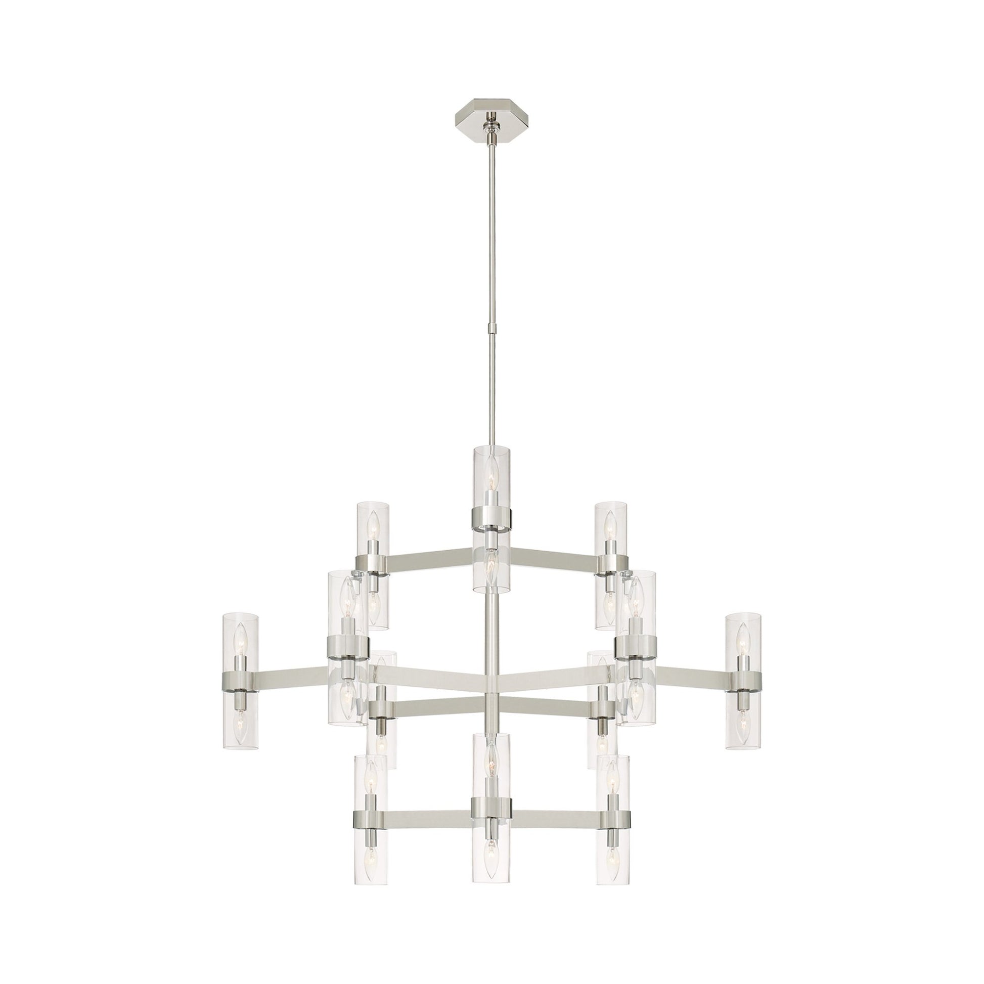 Margita Chandelier in Polished Nickel/Clear.