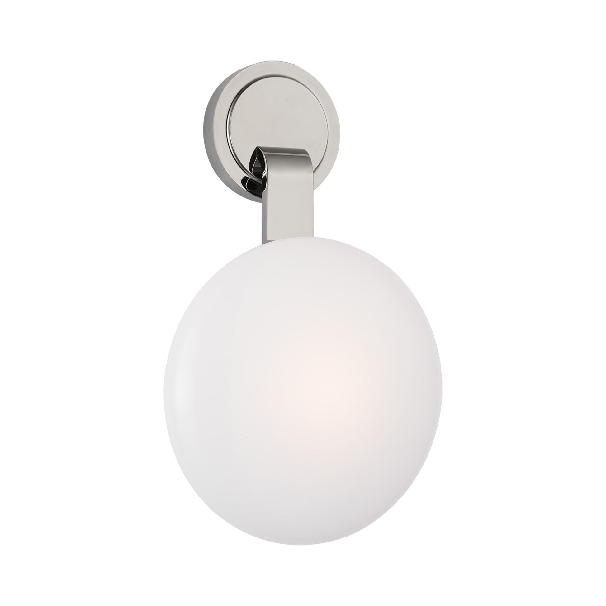Marisol LED Bath Wall Light in Polished Nickel.