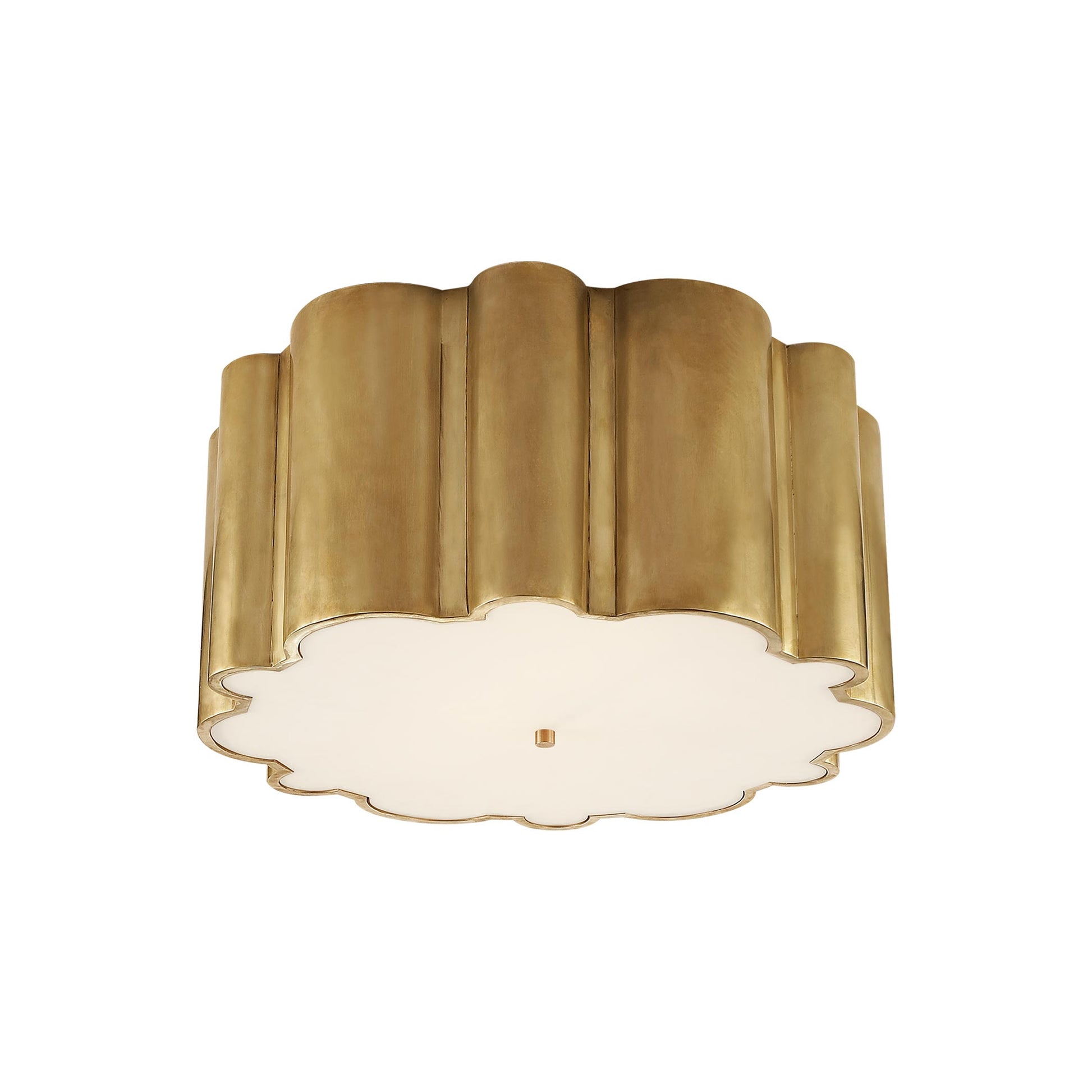 Markos Grande Flush Mount Ceiling Light in Natural Brass.