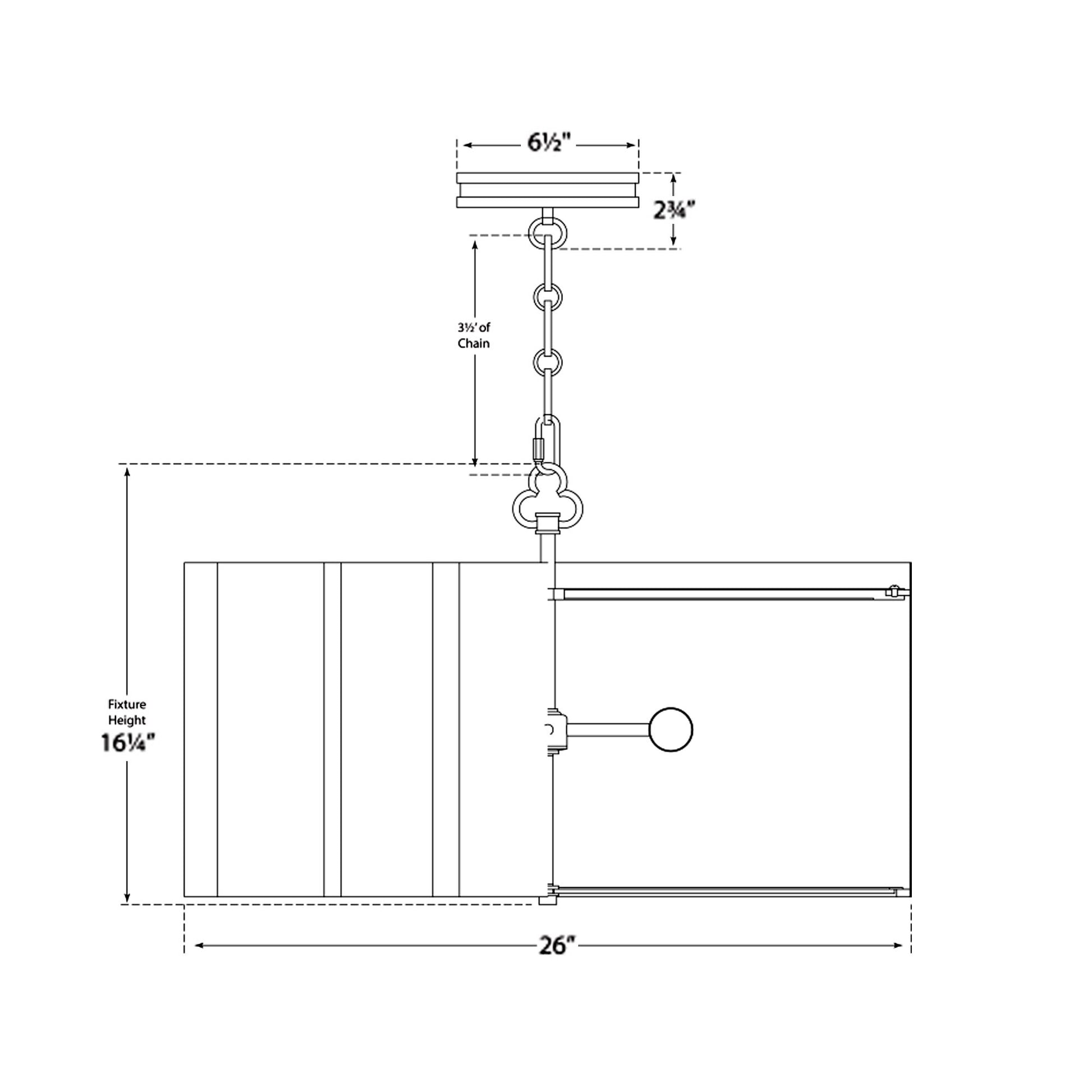 Markos Pendant Light - line drawing.