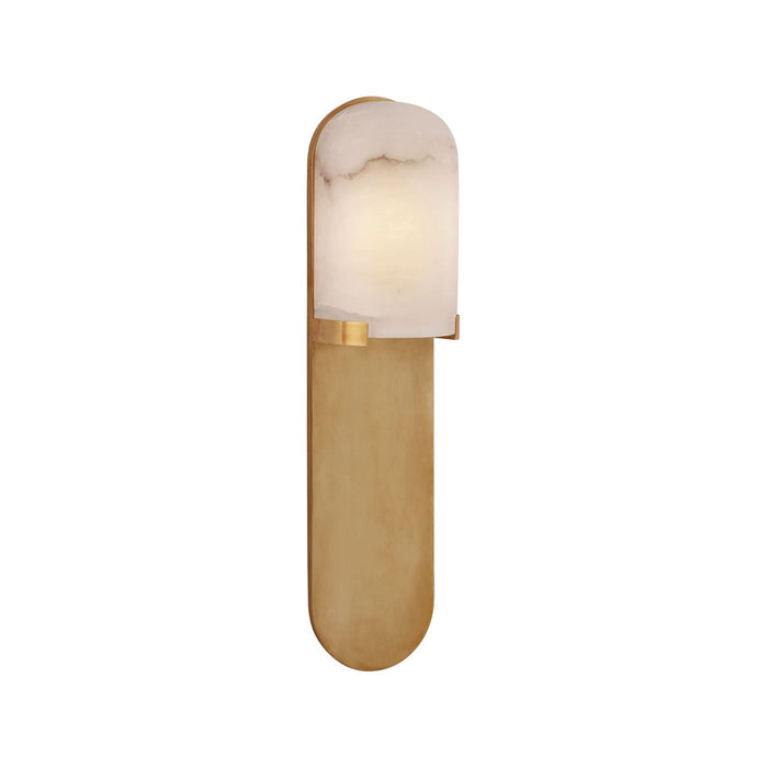 Melange Elongate Pill LED Wall Light in Antique-Burnished Brass.