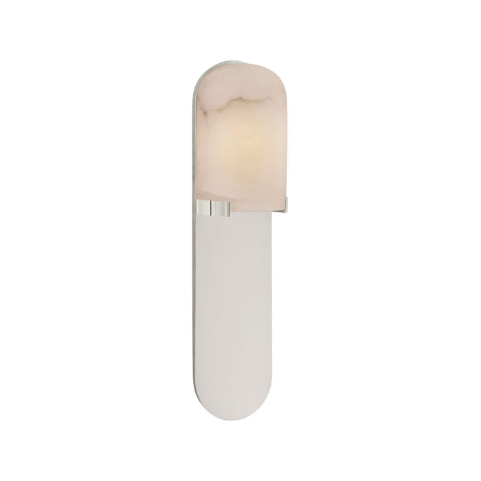Melange Elongate Pill LED Wall Light in Polished Nickel.
