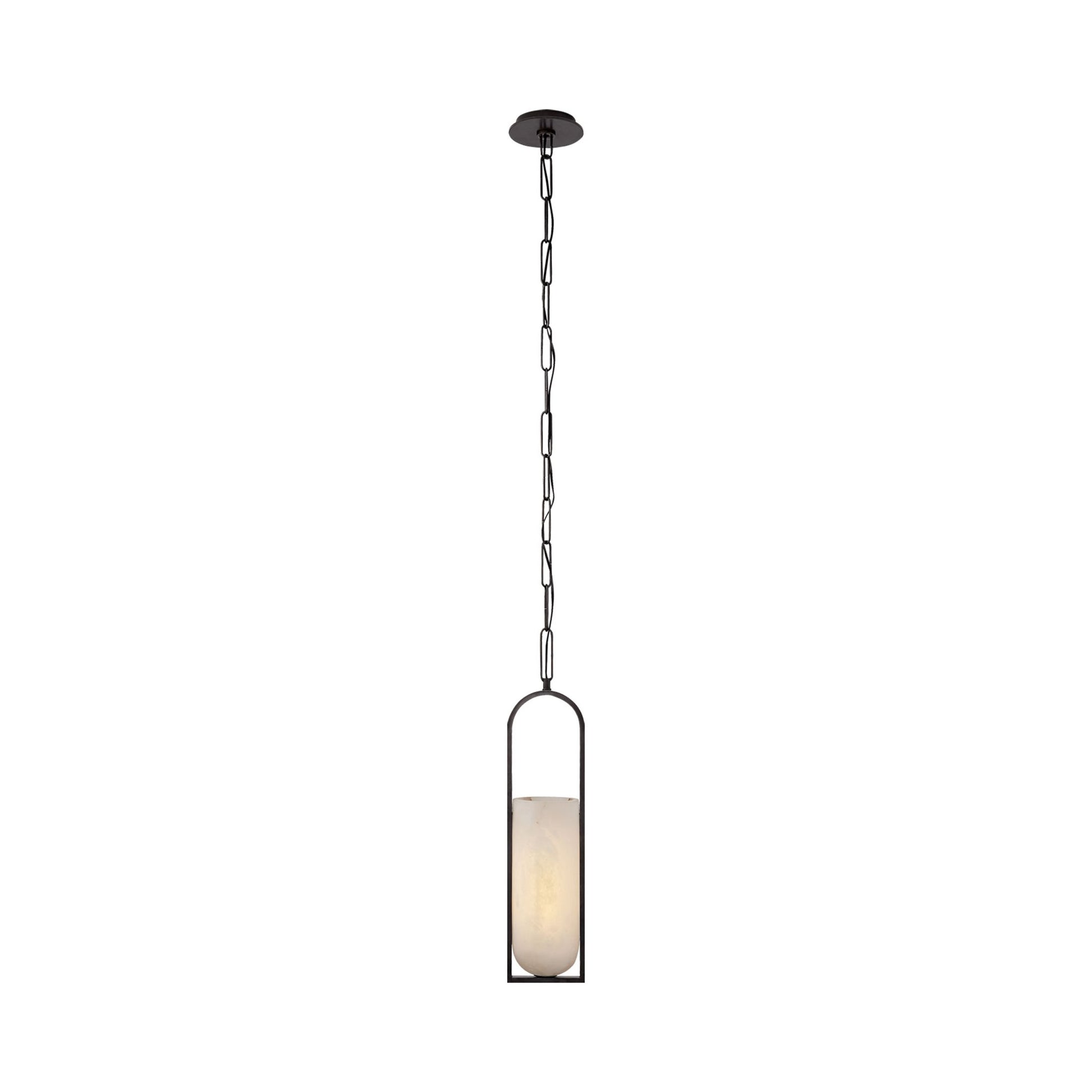 Melange Elongated LED Pendant Light in Bronze.
