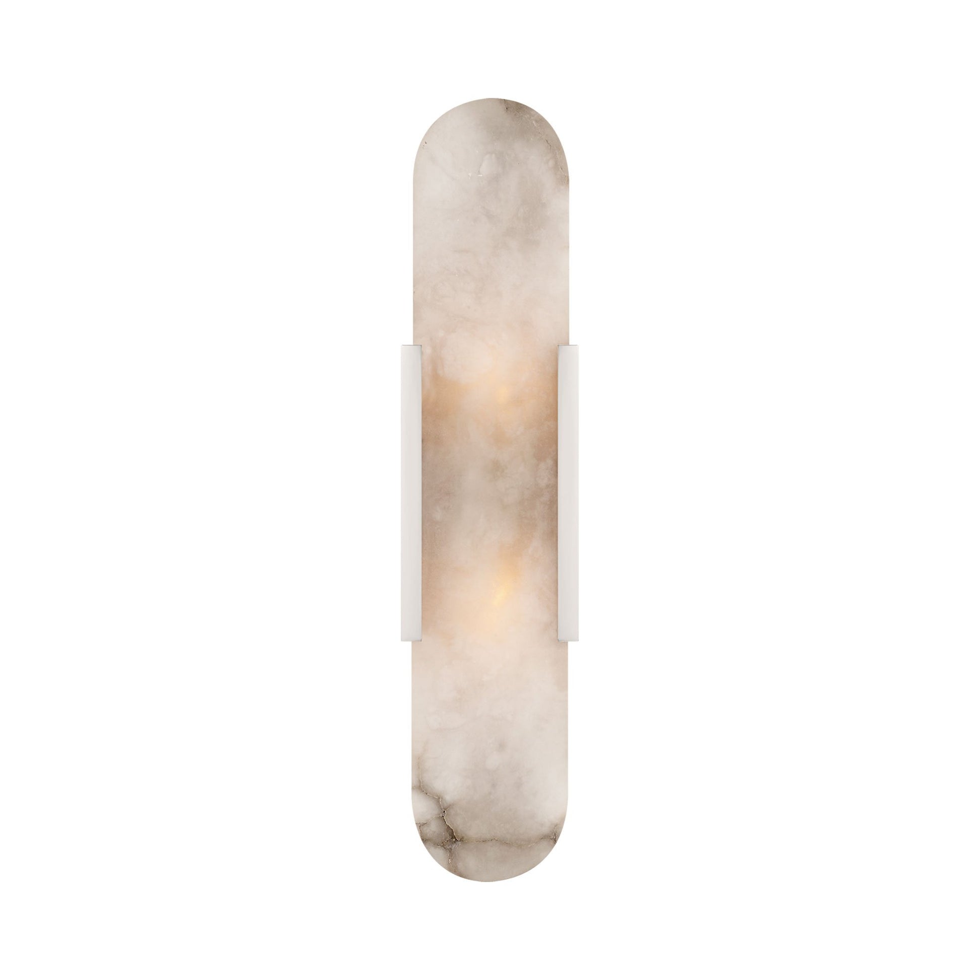 Melange Elongated LED Wall Light in Polished Nickel.