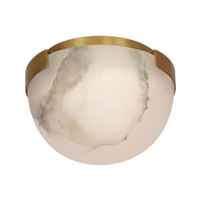 Melange LED Flush Mount Ceiling Light in Antique-Burnished Brass.