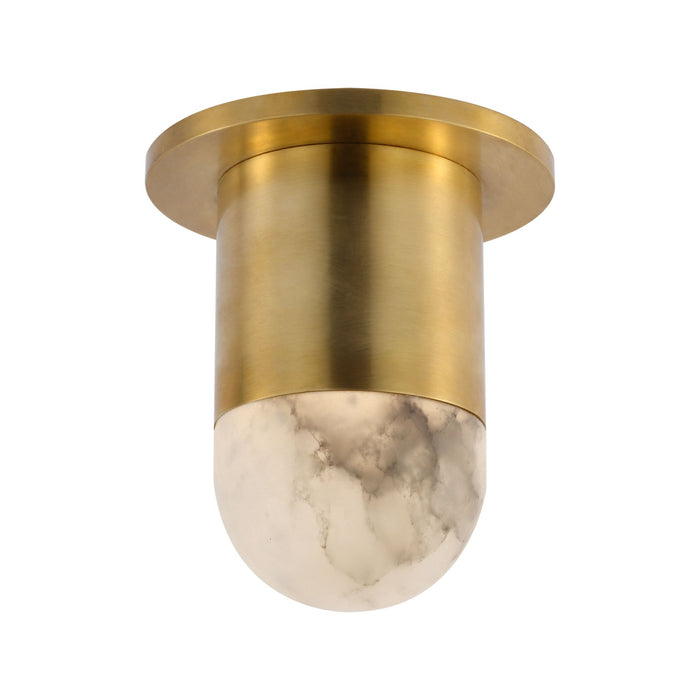 Melange Mini Monopoint LED Flush Mount Ceiling Light in Antique-Burnished Brass.