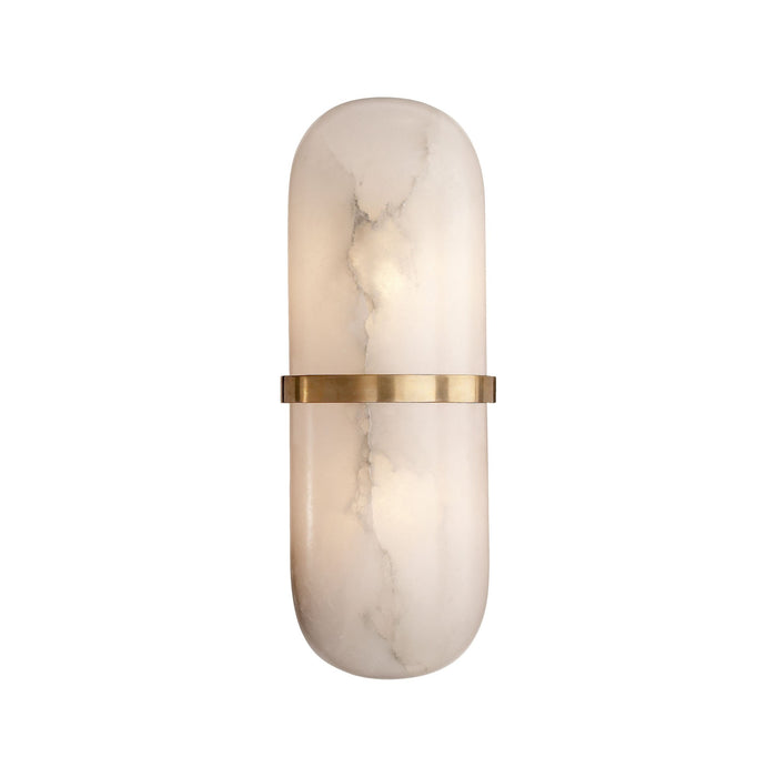 Melange Pill LED Wall Light in Antique-Burnished Brass.