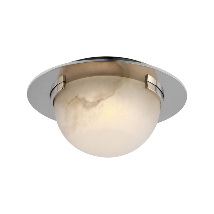 Melange Solitaire LED Flush Mount Ceiling Light in Polished Nickel.