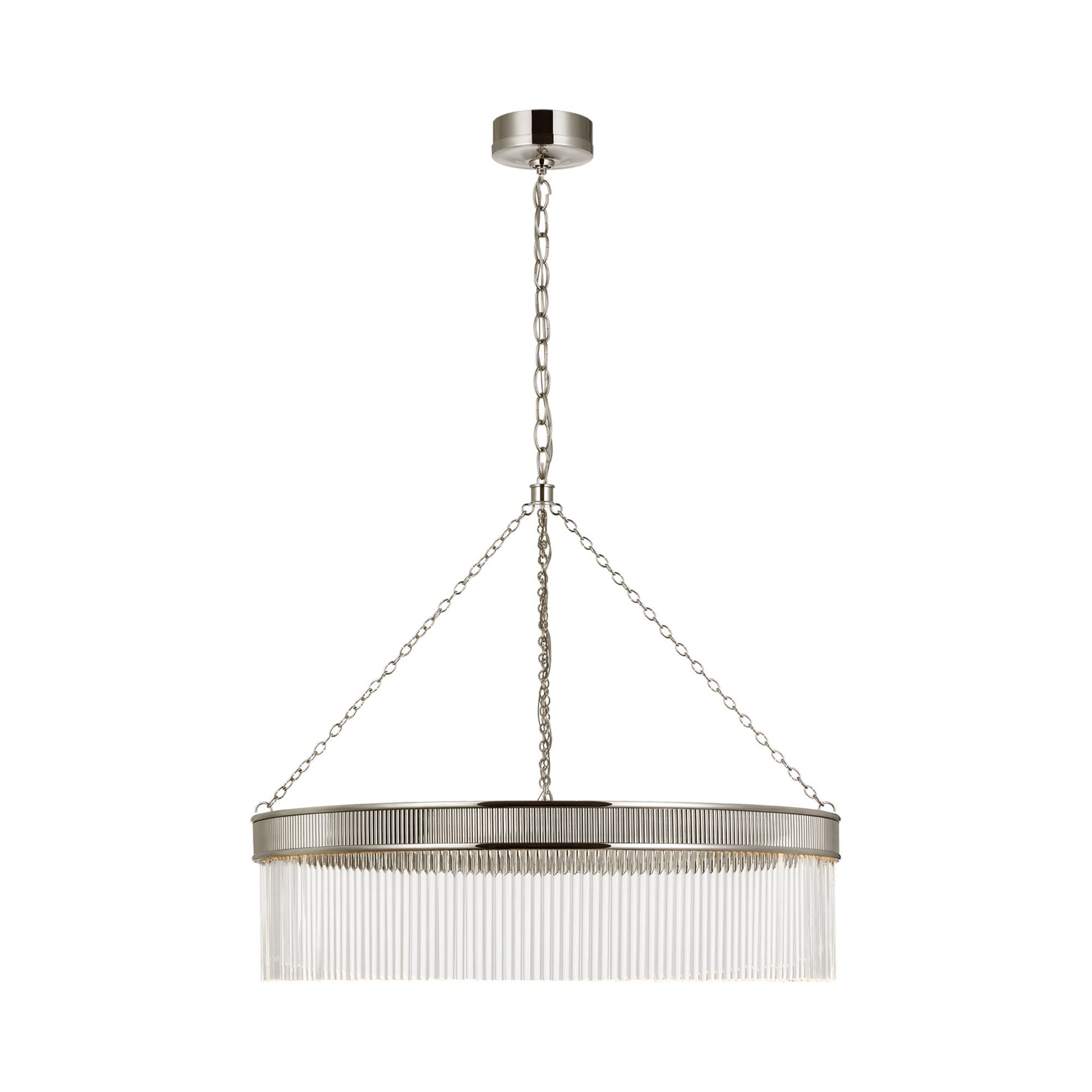 Menil LED Chandelier in Polished Nickel (29-Inch).
