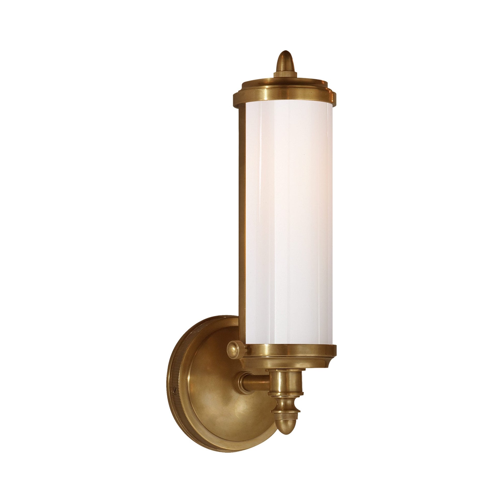Merchant Bath Wall Light in Hand-Rubbed Antique Brass.