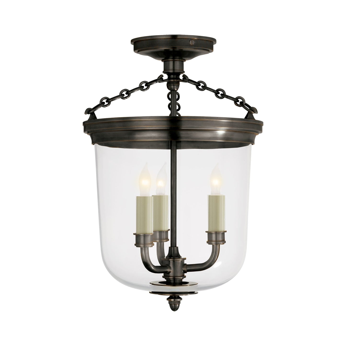 Merchant Semi Flush Mount Ceiling Light in Bronze.