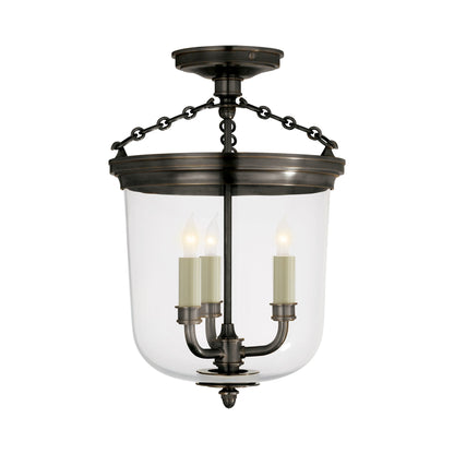 Merchant Semi Flush Mount Ceiling Light in Bronze.
