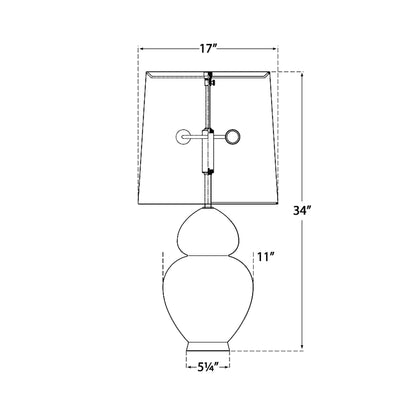 Michelena Table Lamp - line drawing.