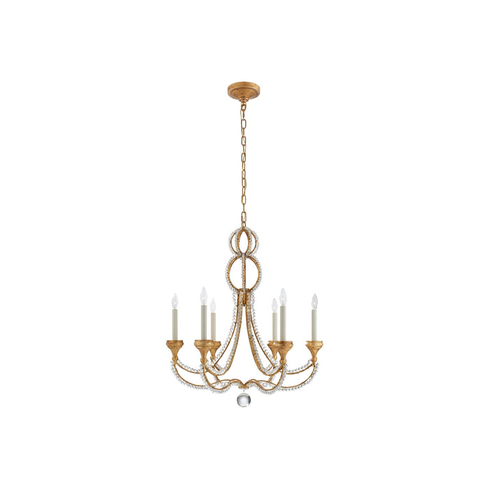 Milan Chandelier in Aged Iron/Frosted Glass (Medium).