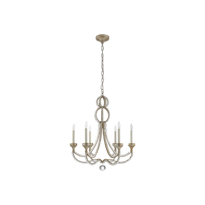 Milan Chandelier in Gilded Iron/Frosted Glass (Medium).
