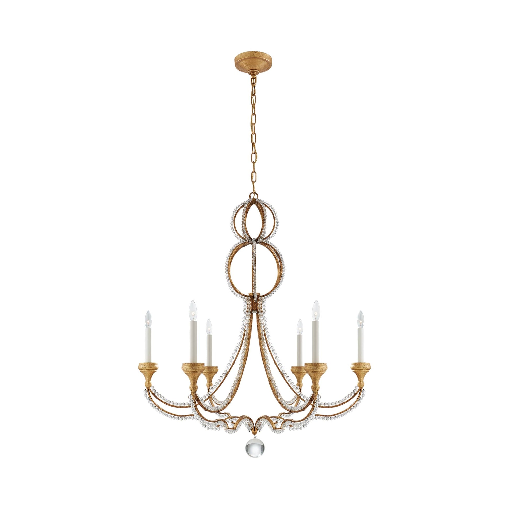 Milan Chandelier in Aged Iron/Frosted Glass (Large).