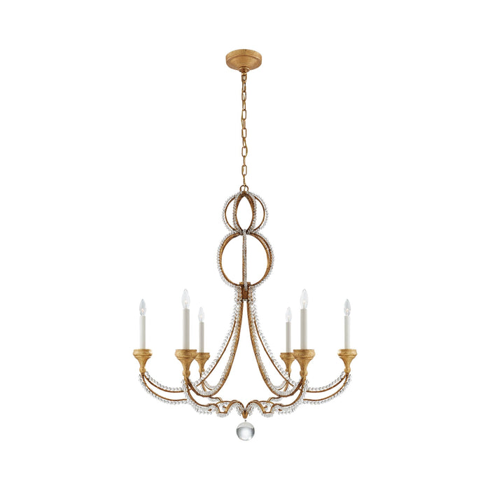 Milan Chandelier in Aged Iron/Frosted Glass (Large).