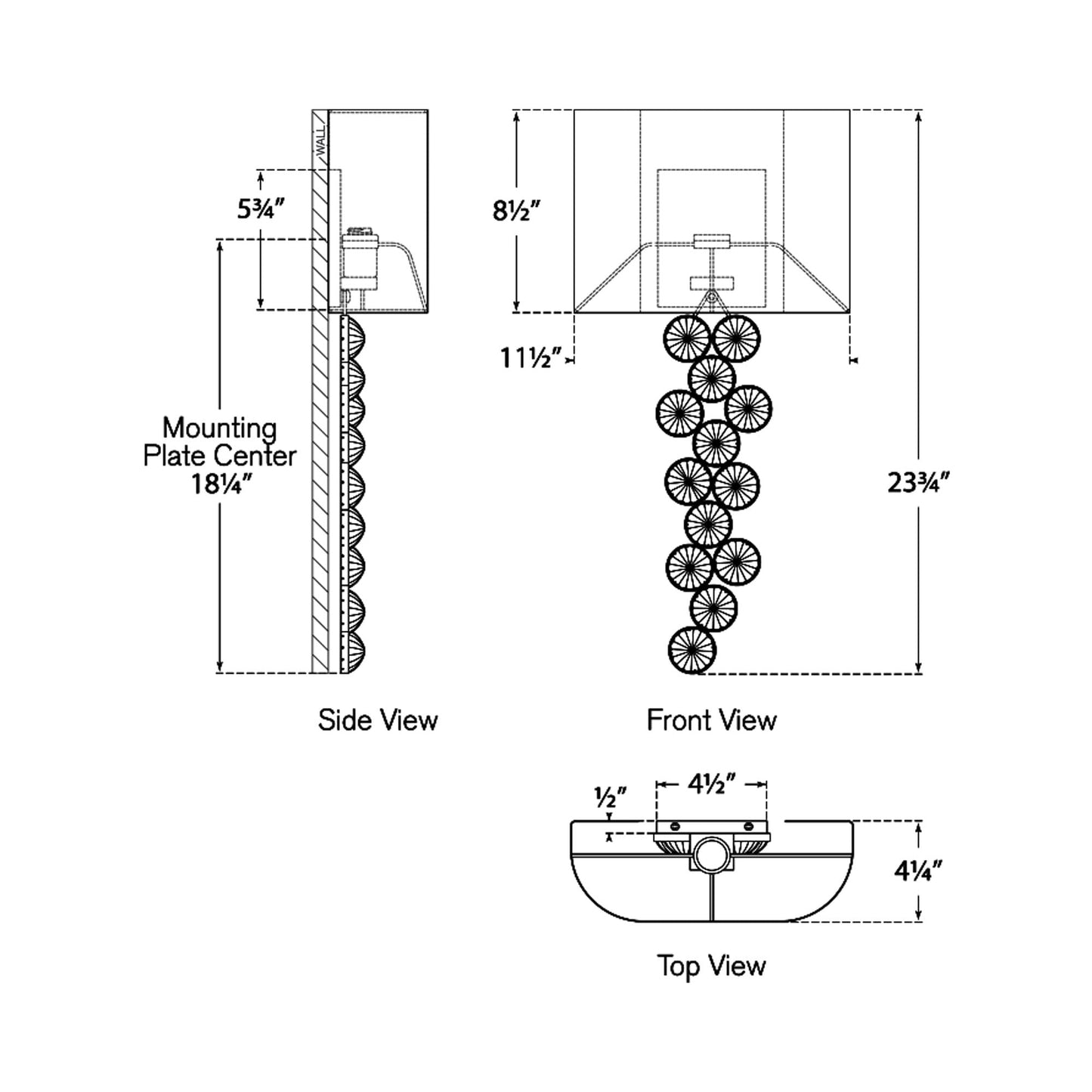 Milazzo Wall Light - line drawing.