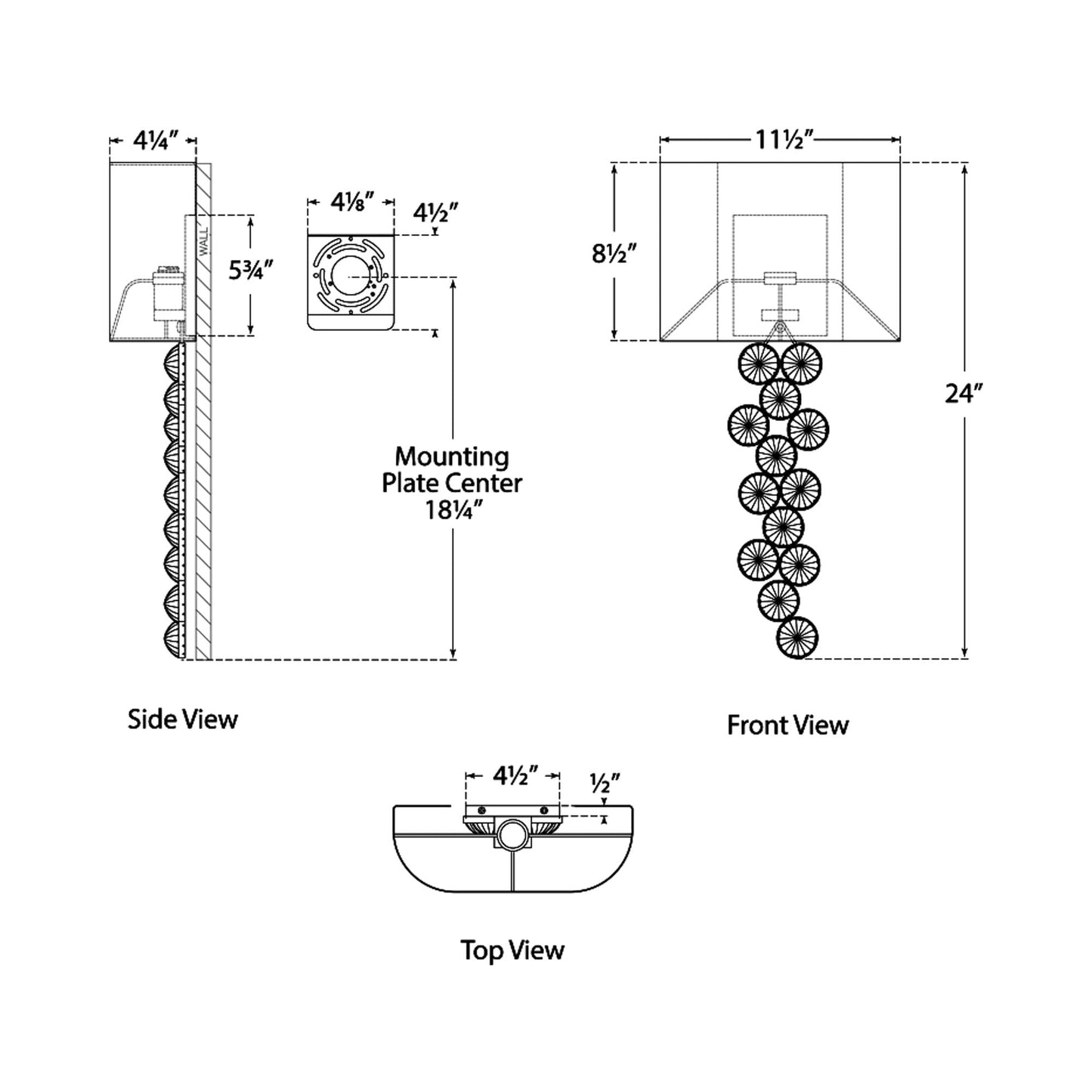 Milazzo Wall Light - line drawing.