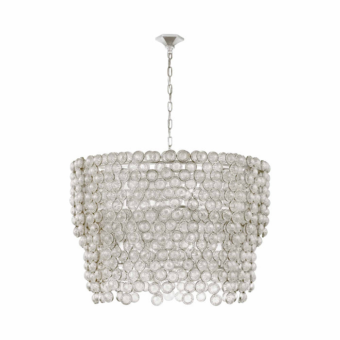 Milazzo Waterfall Chandelier in Burnished Silver Leaf (Large).