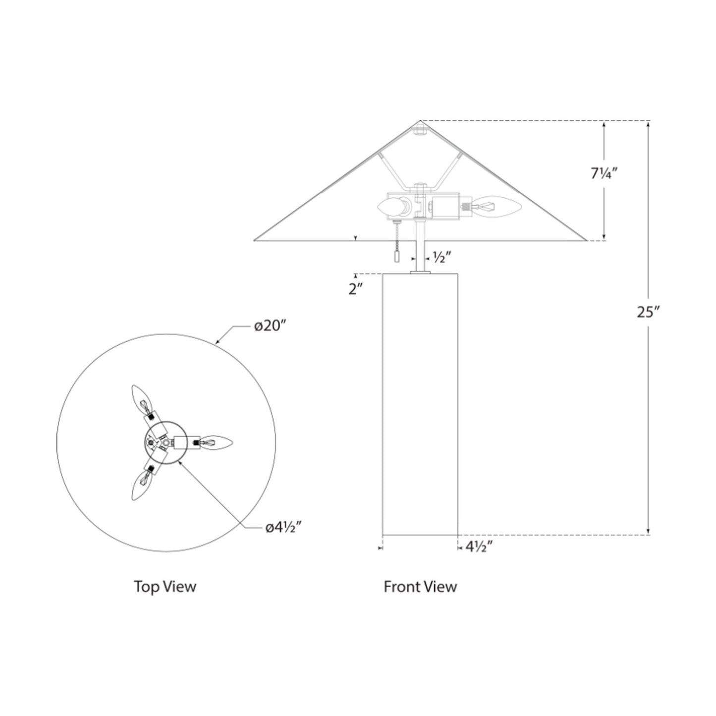 Minimalist Table Lamp - line drawing.