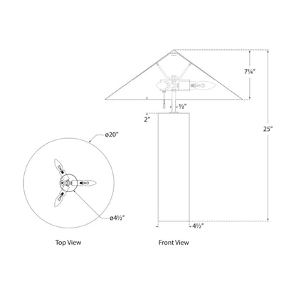 Minimalist Table Lamp - line drawing.