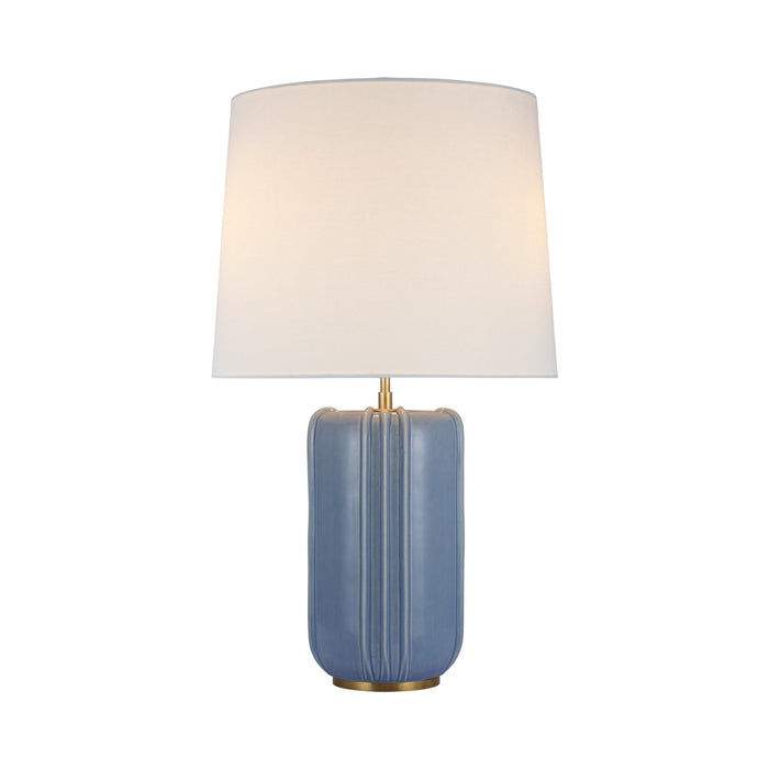 Minx LED Table Lamp in Polar Blue Crackle.